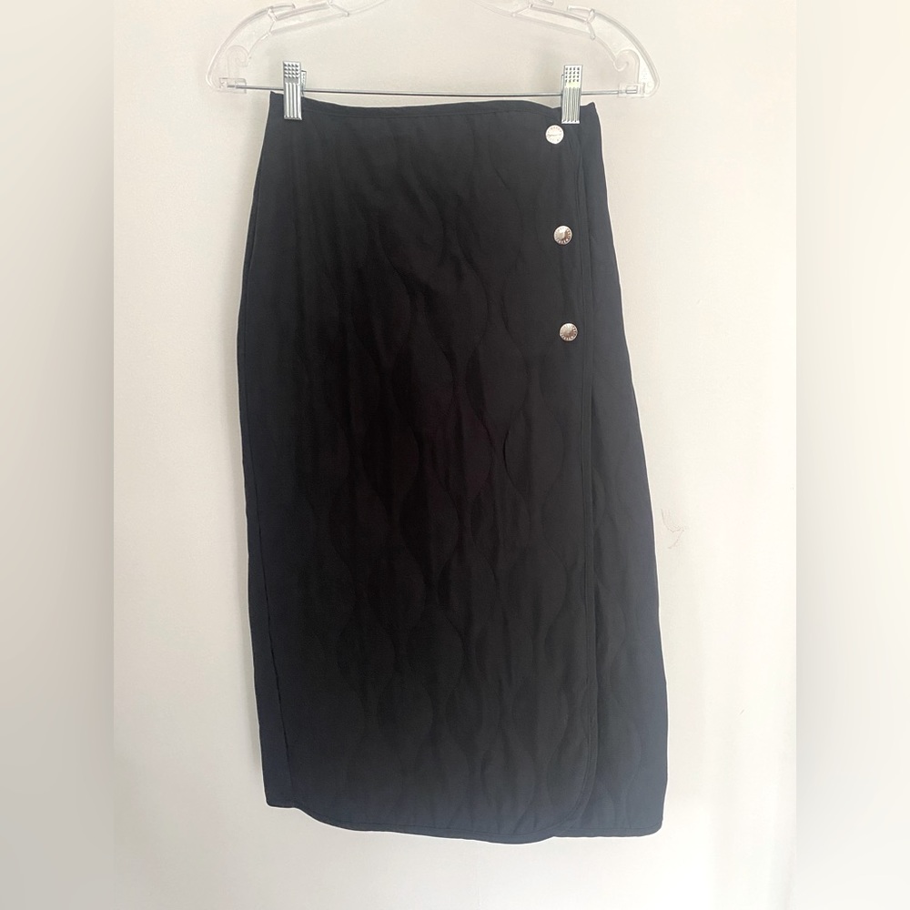Weekday Black Quilted Midi Skirt